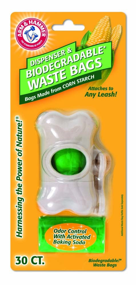 Arm & Hammer Dog Waste Bag Dispenser - Bone Shape, Almond, 30 Plant-Based Bags