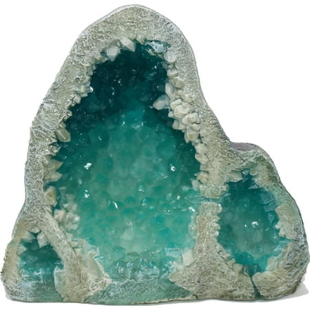 Blue Ribbon Exotic Environments Glow in the Dark Geode Stone - Tall Blue Aquarium Ornament
