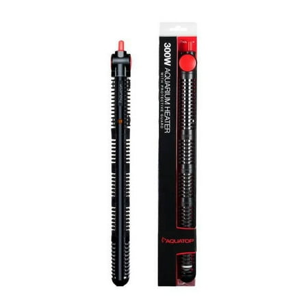 AQUATOP Glass Aquarium Heater w/ Protective Guard - 300W Submersible Heater - Up to 60 Gallon Tank