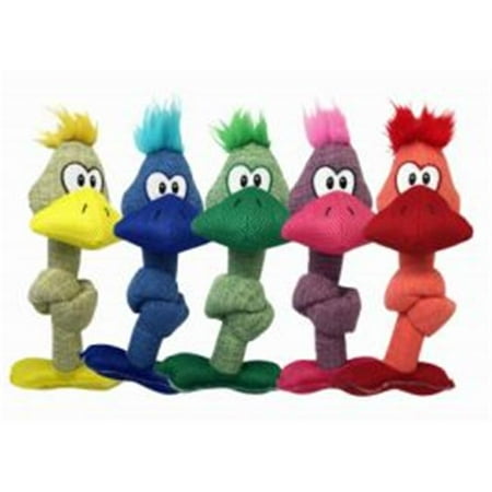 Multipet International 250306 11 in. Knotted Duck Dog Toy