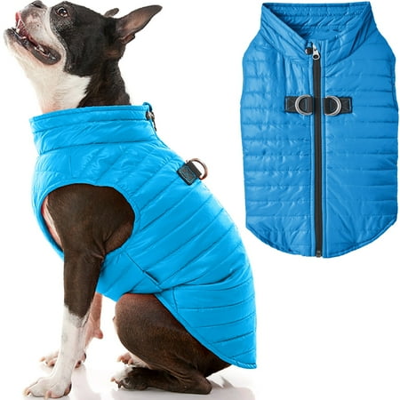 Gooby Puffer Vest Dog Jacket Blue X-Large - Wind Breaker Water Resistant