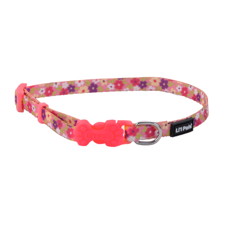 Coastal Pet Lil Pals Dog Collar - Adjustable Daisy Multi-Color, 3/8" x 6-8"