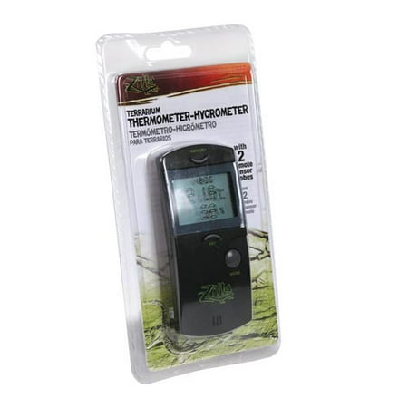 Zilla Terrarium Thermometer Hygrometer - Digital Reptile Habitat Temperature & Humidity Monitor