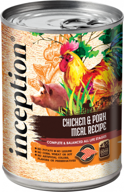 Inception Chicken & Pork Recipe Wet Dog Food, 13 oz Can