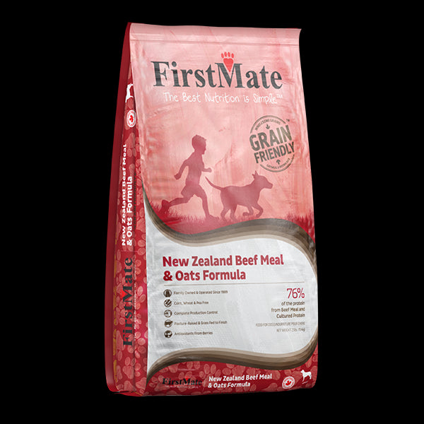 FirstMate Grain-Friendly New Zealand Beef & Oats Dry Dog Food, 25 lb
