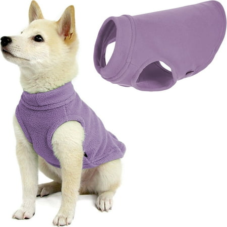 Gooby Stretch Fleece Vest Dog Sweater - Lavender, Small - Warm Pullover Fleece Jacket