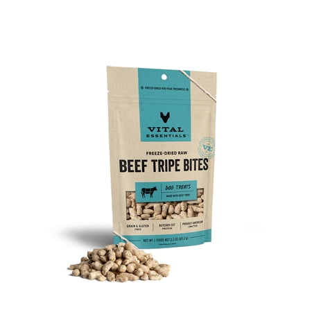 Vital Essentials Freeze-Dried Beef Tripe Bites Dog Treats, 2.3 oz