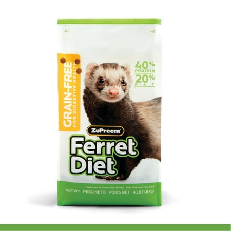 ZuPreem Grain-Free Ferret Diet - Dry Food, 4 lb Bag - High Protein, Healthy Digestion