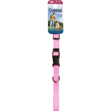 Coastal Tuff Dog Collar, Adjustable, Pink, Extra Small, 3/8 inch x 8-12 inch