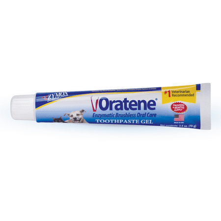 Oratene Enzymatic Brushless Toothpaste Gel for Pets - Zymox Oral Care, 2.5 oz