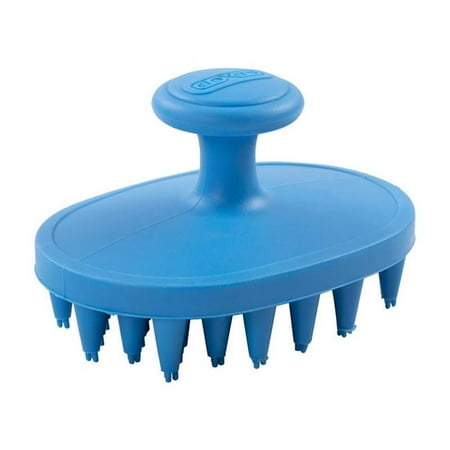 Dexas BrushBuster Pro Blue Dog Grooming Brush - Silicone Bristles for Wet or Dry Fur