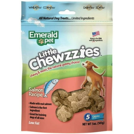 Emerald Pet Little Chewzzies Salmon Recipe Dog Treats, 5 oz