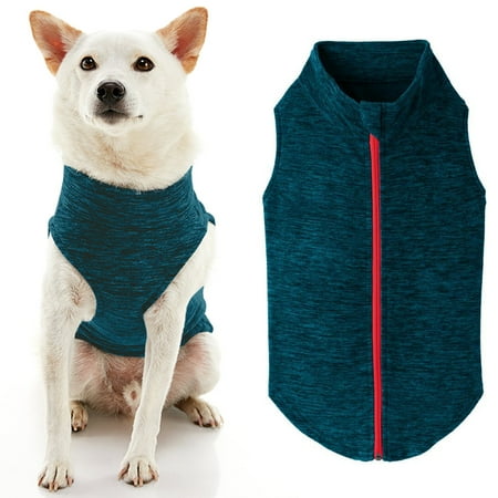 Gooby Zip Up Fleece Vest - Turquoise Wash - 2XL - Dog Sweater