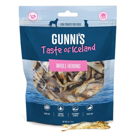 Gunni's Pet Whole Herring Dog Treats - 9oz, Single Ingredient, Omega-3 Rich