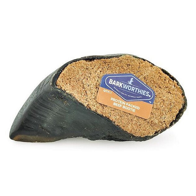 Barkworthies Beef Bootie Hoof Stuffed with Peanut Butter Dog Chew Treat (20 Count)
