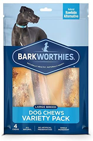 Barkworthies Large Breed Variety Pack - 4 Count All Natural Dog Chews