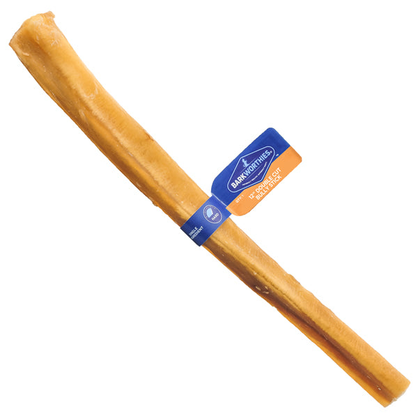 Barkworthies 12" Double Cut Bully Stick Dog Chew Treat - All Natural, Long Lasting