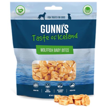 Gunni's Pet Wolffish Baby Bites Dog Treats - 2.5oz - Single Ingredient Fish Snacks