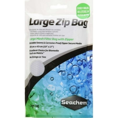 Seachem Zip Bag Large - 19" x 17" Mesh Filter Media Bag with Zipper
