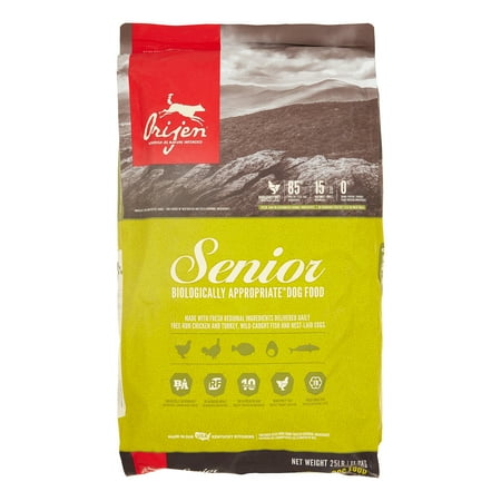 ORIJEN Senior Dry Dog Food, Grain-Free, High Protein, Fresh & Raw, 23.5 lb Bag