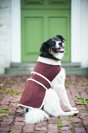 Fashion Pet Shearling Dog Coat - Brown - Medium - 14-19"
