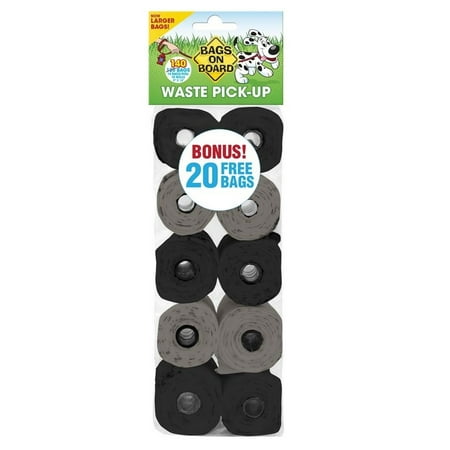 Bags on Board Dog Waste Bags Refill - Neutral Black & Gray - 140 Count