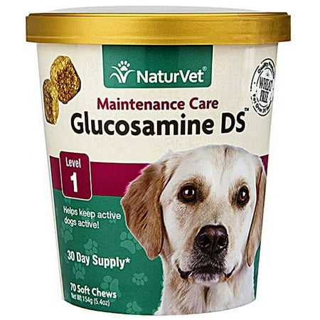 NaturVet Glucosamine DS Level 1 Soft Chews - 70 Count - Dog & Cat Joint Supplement