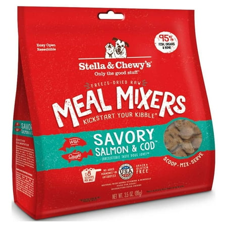 Stella & Chewy's Freeze-Dried Raw Savory Salmon & Cod Meal Mixers Dog Food Topper, 3.5 oz