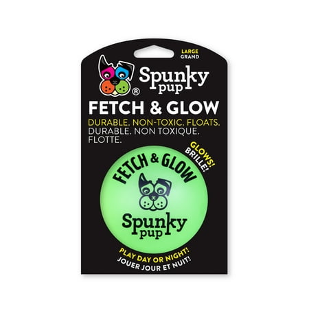 Spunky Pup Fetch & Glow Ball Large Dog Toy - Glow in the Dark Fetch Toy for Large Dogs