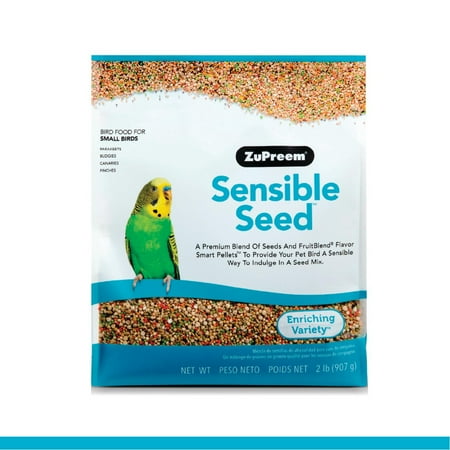 ZuPreem Sensible Seed Bird Food - Small Birds - 2 lb - Parakeet, Budgie, Parrotlet, Canary, Finch Blend