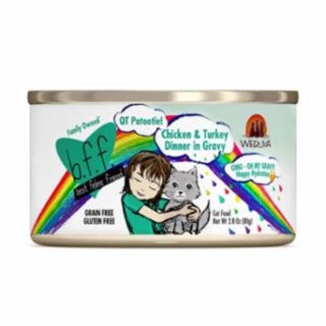 Weruva BFF OMG! Crazy 4 U Chicken & Salmon in Gravy Grain-Free Canned Cat Food, 5.5 oz
