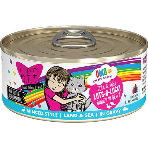 Weruva BFF OMG Lots-O-Luck! Duck & Tuna in Gravy Wet Cat Food, 5.5 oz Can