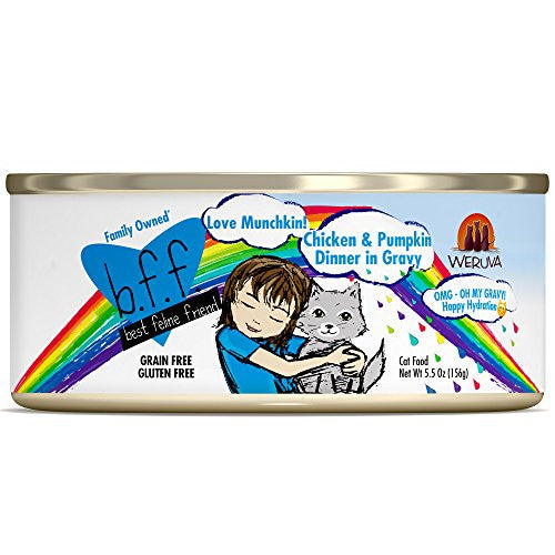 BFF OMG Love Munchkin! Chicken & Pumpkin Dinner in Gravy Wet Cat Food, 5.5 oz Can