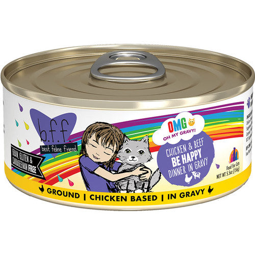 Weruva BFF OMG Cat Food - Chicken & Beef Be Happy in Gravy - 5.5 oz Can