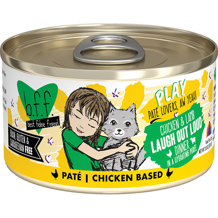 Weruva BFF Play Laugh Out Loud Chicken & Lamb Pate Cat Food, 2.8 oz Can