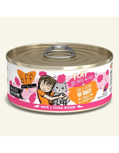 BFF PLAY Oh Snap! Tuna & Salmon Pate Wet Cat Food, 5.5 oz Can