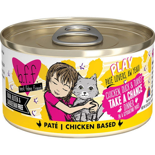 Weruva BFF PLAY Take a Chance Cat Food, Chicken Duck & Turkey Pate, 2.8 oz Can