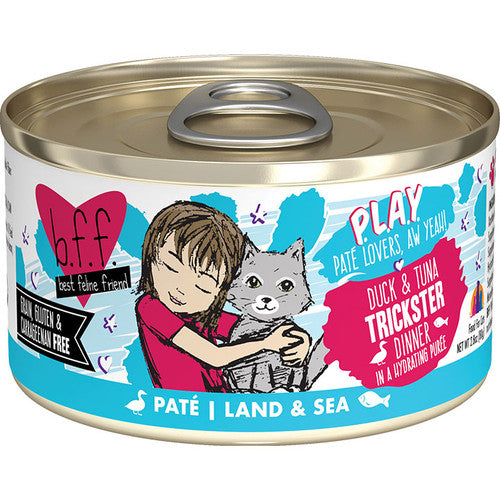 Weruva BFF PLAY Duck & Tuna Trickster Pate Cat Food, 2.8 oz (Single or 12-Pack)