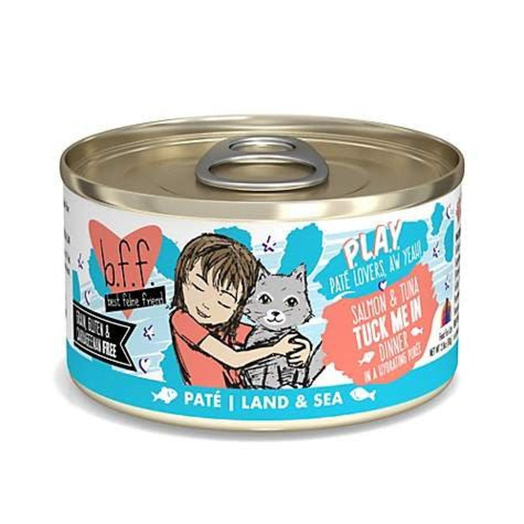 Weruva BFF PLAY Tuck Me In Salmon & Tuna Pate Wet Cat Food, 2.8 oz