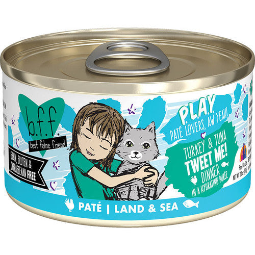 Weruva BFF Play Tweet Me! Turkey & Tuna Pate Cat Food, 2.8 oz