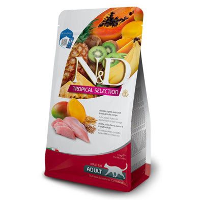 Farmina N&D Tropical Selection Chicken Cat Food - Adult, Low Grain, with Tropical Fruits (11lb / 5kg)