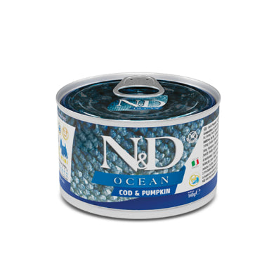 Farmina N&D Ocean Cod & Pumpkin Adult Wet Dog Food, 140g (4.9 oz) Mini Breed Formula
