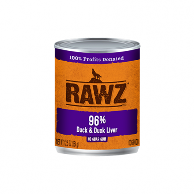 Rawz 96% Duck & Duck Liver Pate Canned Dog Food, 12.5 oz