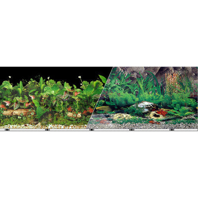 Blue Ribbon Vibran-Sea Aquarium Background - 24" x 50' - Tropical/Freshwater Double-Sided
