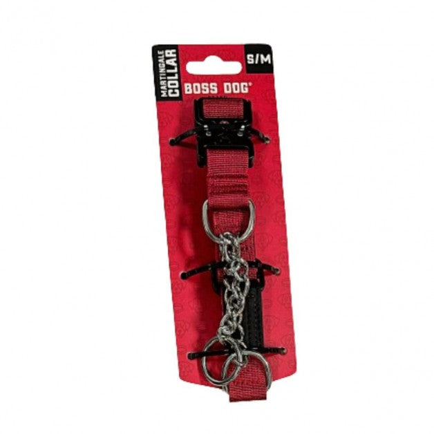 Boss Dog Tactical Red Martingale Collar 1" - Size Small/Medium