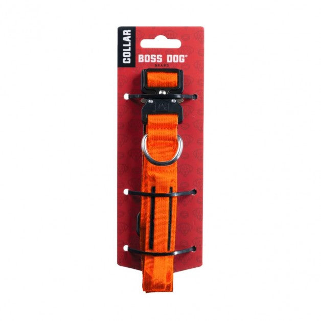 Boss Dog Tactical Dog Collar - Hunter Orange - Adjustable, Small (13-16")