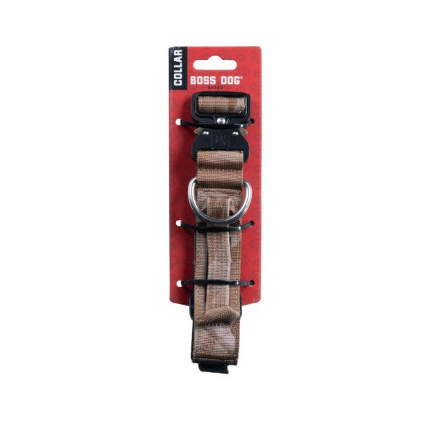 Boss Dog Tactical Dog Collar - Tan Camo - Adjustable - Size Small (13-16 in)
