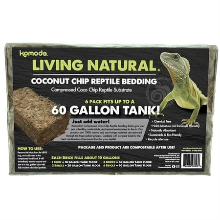 Komodo Coconut Chip Reptile Bedding Brick - 6 Pack