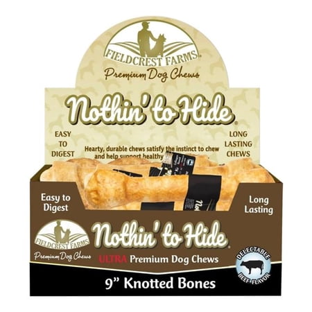 Fieldcrest Farms Nothin' to Hide Ultra Knotted Bone Dog Treat - Beef - 9 inch