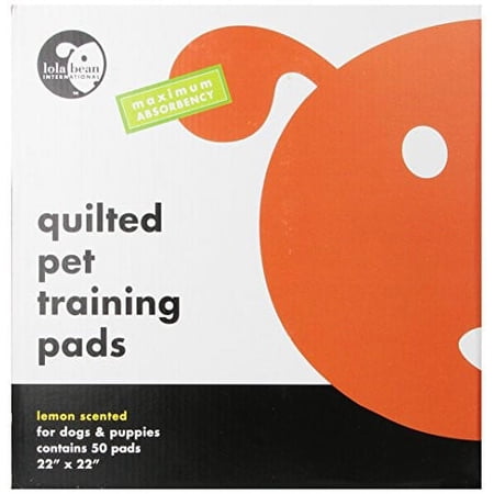 Lola Bean Quilted Pet Training Pads 50 Pads 22 x22   Lemon